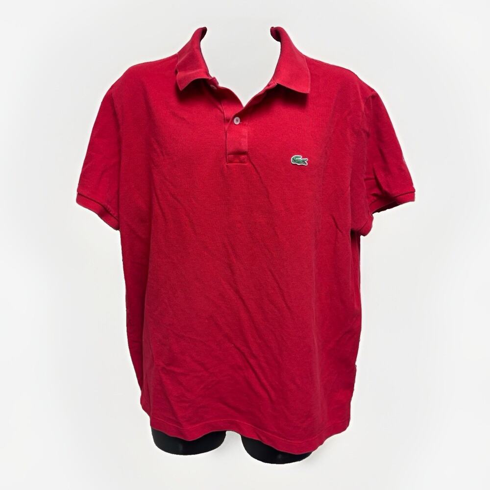 Lacoste Mens 3XL Red Classic Polo Shirt Short Sleeve Cotton Crocodile Logo